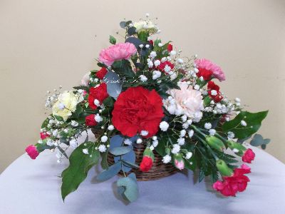 Medium Carnation Basket Arrangement